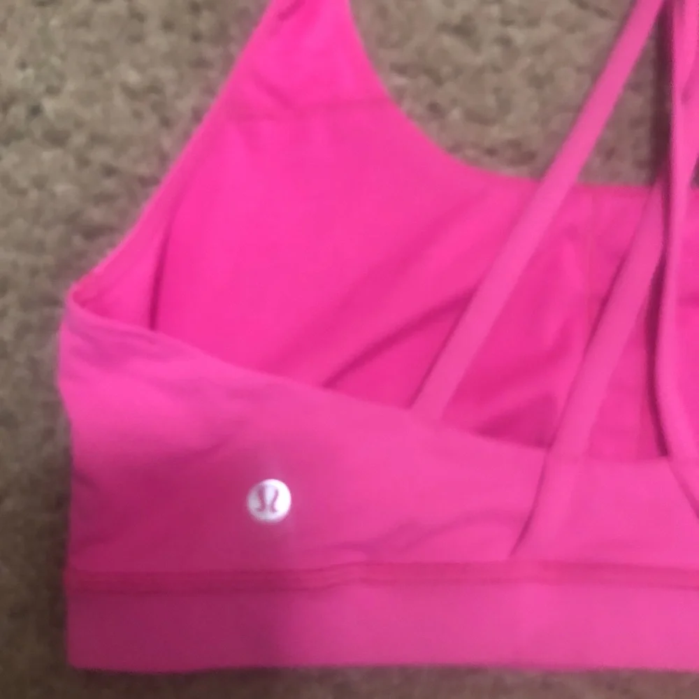 lululemon athletica Hot Pink Strappy Low-Impact Sports Bra Size 12 Great cond